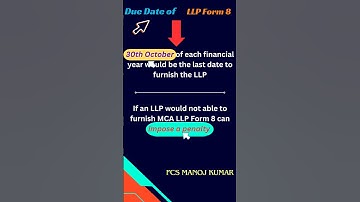 🤔 Due Date of LLP Form 8_FY 2022-23 #fcsmanojkumar #v3 #llp #form8