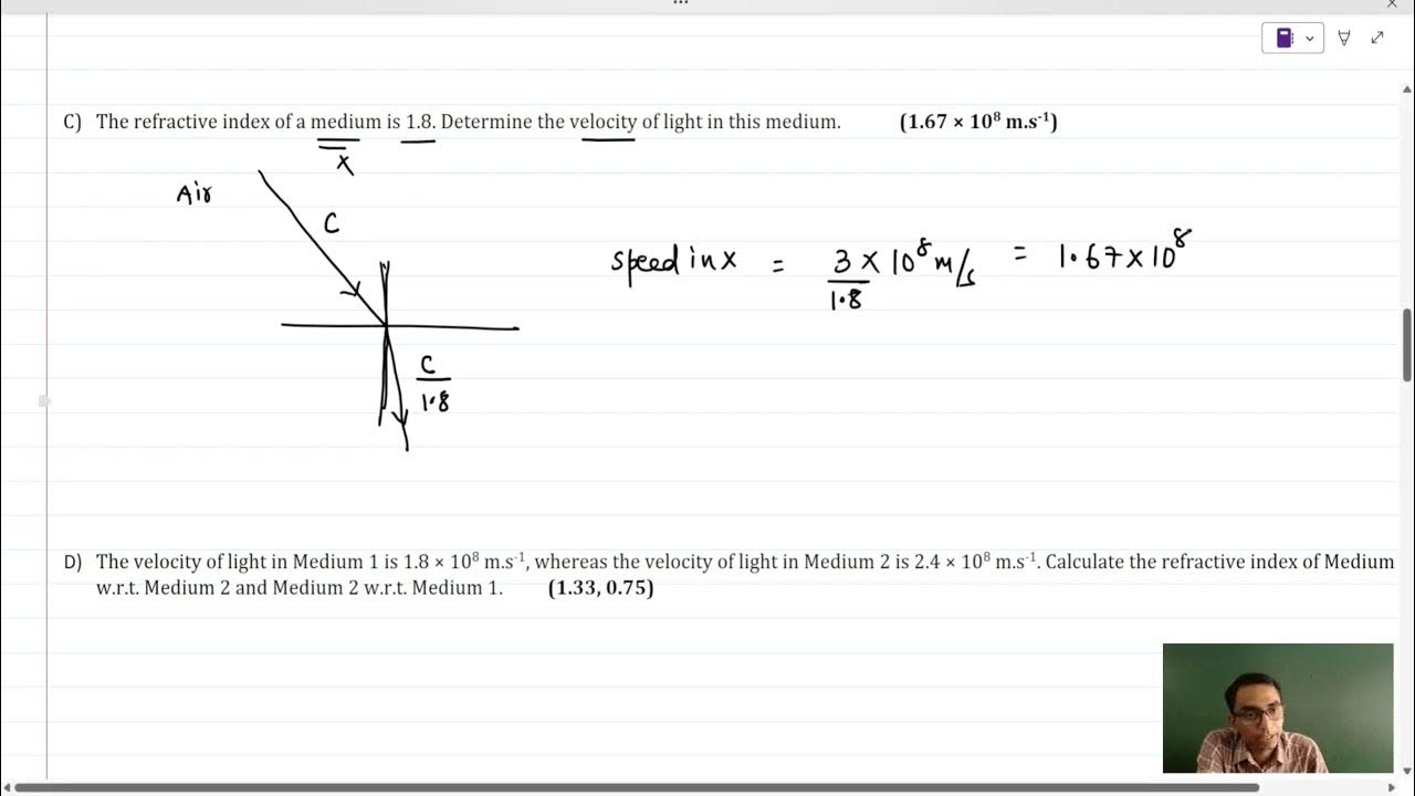 Refraction of light Refractive index Physics IMP BOARD PATTERN