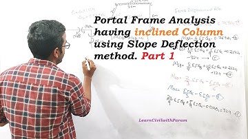 Portal Frame analysis having inclined member (Column) using Slope Deflection method : Part 1