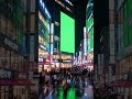 Crowded City Center Green Screen Billboard 4K