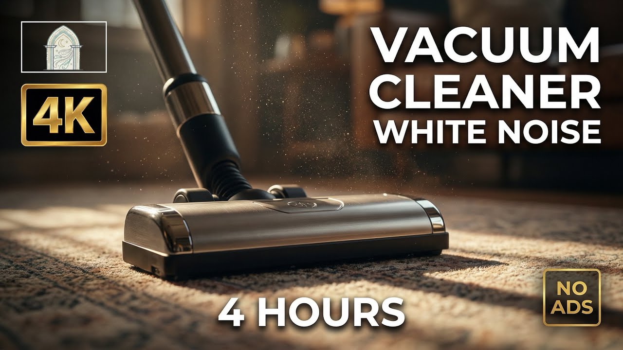 VACUUM CLEANER WHITE NOISE 4K & 4 HOURS! NO ADS 🚫