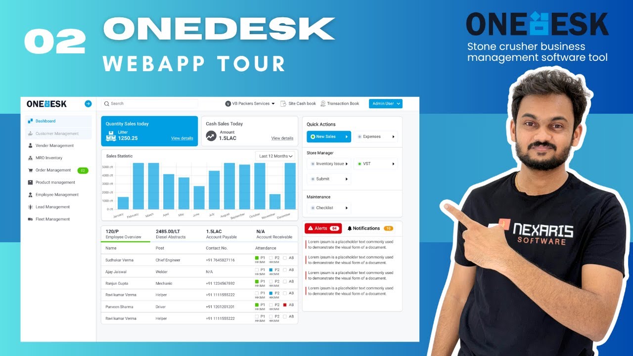 Onedesk Full Tour | Web App Overview | Stone crusher software | Onedesk ka Full Tour