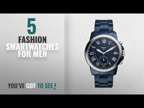 Top 10 Fashion Smartwatches For Men [2018]: FOSSIL Hybrid Smartwatch - Q Grant Blue Stainless Steel