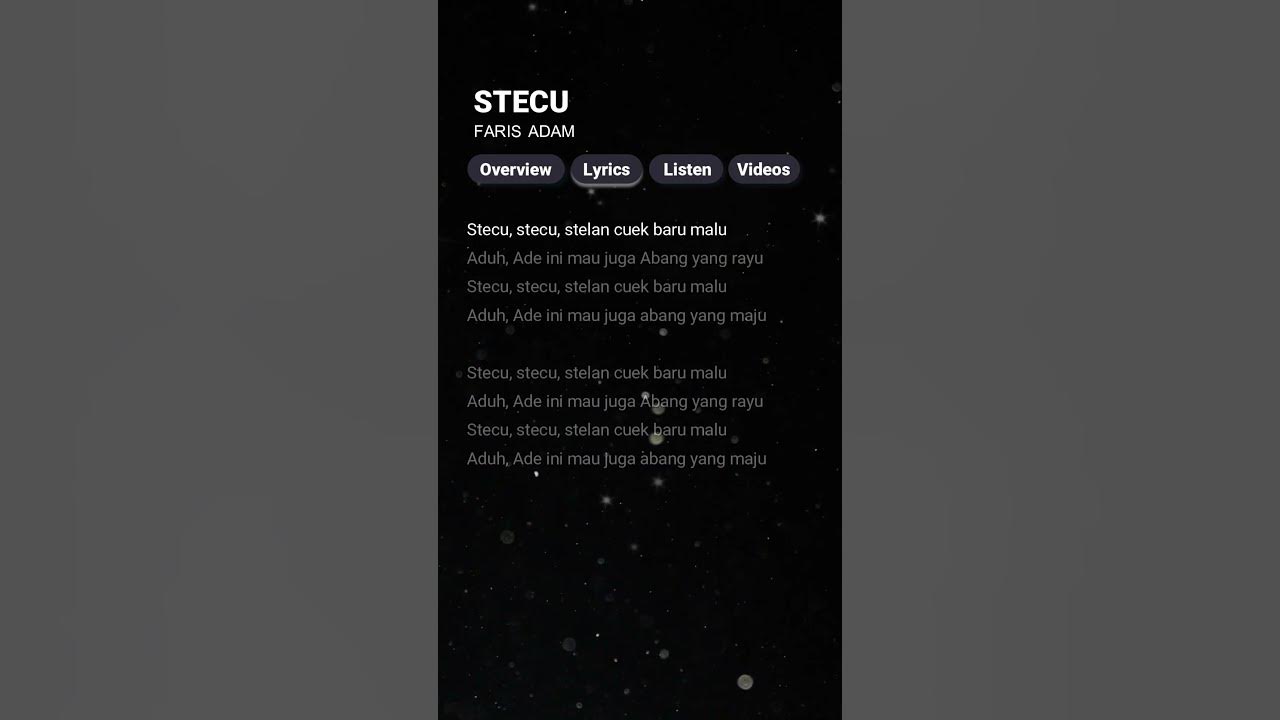 STECU - FARIS ADAM (Lirik) #stecu #farisadam #liriklagu