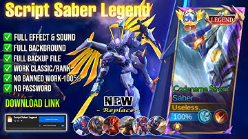 Script Skin Saber Legend - Codename Storm No Password Full Effect & Voice | Patch Terbaru 