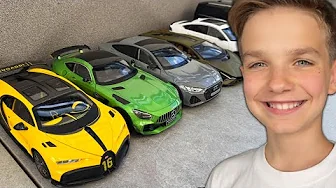 Mark and seven cars in 1:18 scale - Audi, Mercedes, Lamborghini, Honda & others