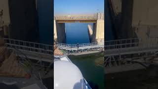 Navigating Through Esna Lock On The Nile River In Egypt