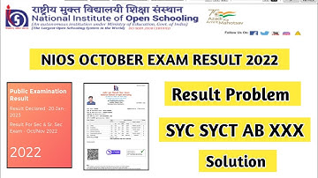 Nios October Result Problem SYC SYCT AB XXX Solution | Task Is Helping (NIOS) #nios #taskishelping
