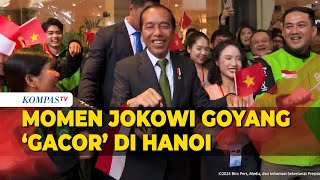 Gaya Jokowi Joget Goyang 'Gacor' Bareng Mitra Ojol di Hanoi Vietnam