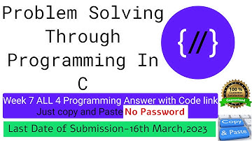 NPTEL: Problem solving through programming in C week 7 all programming assignment with link of codes