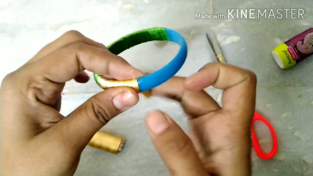 How to make thread bangle in easy way #step by step tutorial #how to
