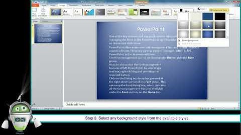 Changing the Background-Class 4-Chapter 6-More on MS PowerPoint 2010-Part 4