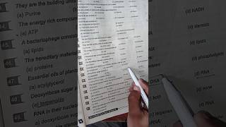 Biology Molecules Important Mcqs Bsn Nursing Entry Test Past Papers