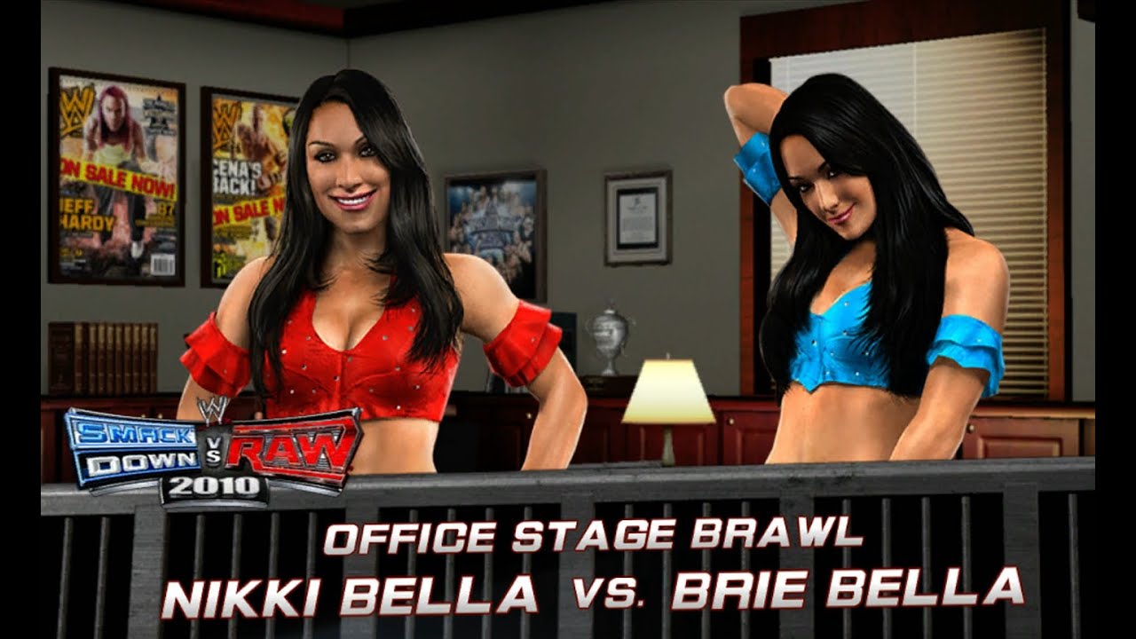 Wwe Smackdown Vs Raw 2010 Xbox 360 (Nikki Bella Vs Brie Bella) Office Stage  Brawl - Youtube