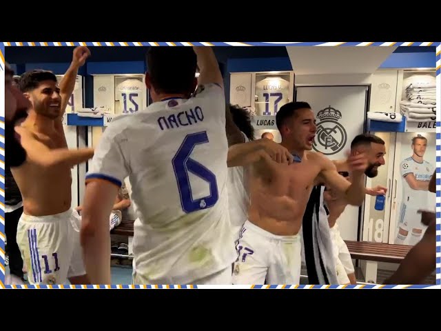 CRAZY Real Madrid DRESSING ROOM after reaching CHAMPIONS LEAGUE FINAL! class=