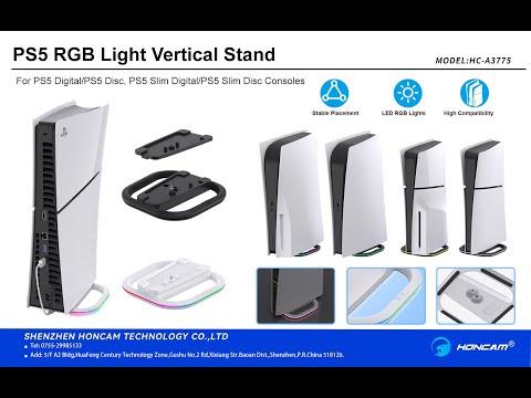 HONCAM PS5 &PS5 Slim 2 in 1 LED Stand