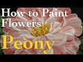 Peony painting tutorial with acrylic - Pink ( in 3 Minutes )