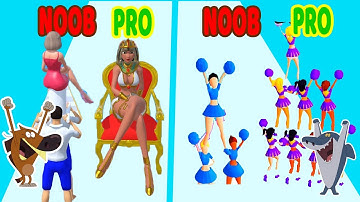 Perfect Level #77 NOOB VS PRO VS HACKER in I am The Queen, Cheer Leader Rush - android Zig vs Sharko