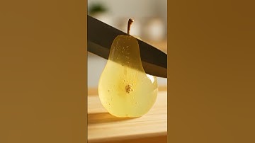 ASMR Macro: Translucent Glycerin Soap Pear Sliced #ASMR #Macro #FoodArt