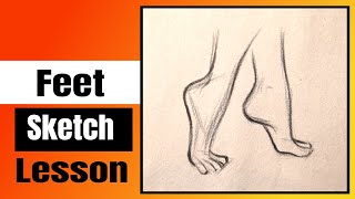 Feet Drawing Tutorial(EASY METHOD) How to draw Foot for Beginners | Basic Sketch drawing Lesson