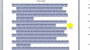 Formatting a Works Cited list for MLA style in Word 2010