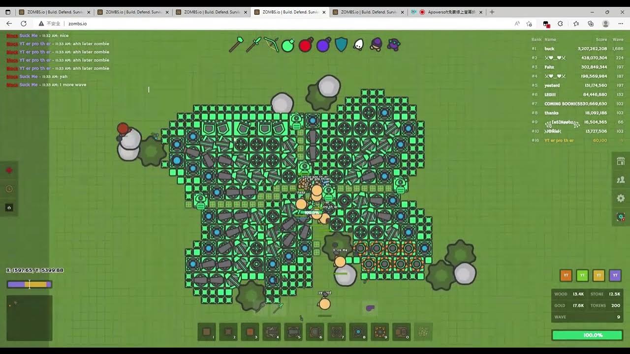 Insane zombs.io base, lasts over 140 waves! I had to post it here because  there was no active zombs.io subreddit, sorry! : r/ZombsRoyale