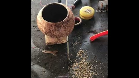 Transforming a coconut shell to a mini speaker