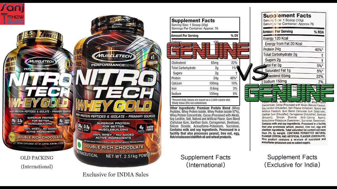 Nitro Tech Whey Gold - Indian Packing VS International Packing difference  Explained Myth Busted...