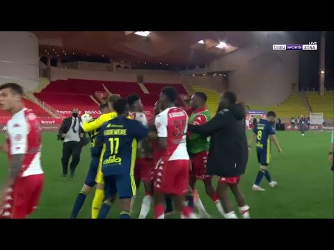 Explosive brawl at the end of Monaco vs Lyon