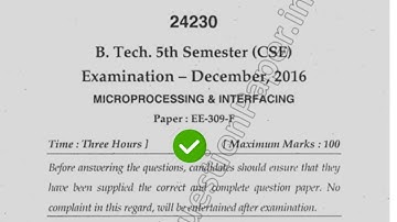 2016 Mdu BTech CSE 5th Sem Microprocessing & Interfacing Question Paper #MduQuestionPaper
