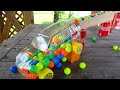 Marble Run Race ☆ Transparent Car, Work Car & HABA, Japanese Carpenter Course # 33