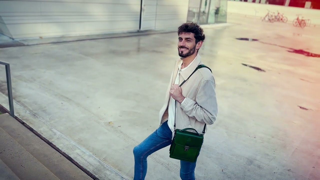 Small Green Leather Briefcase - Walden | Time Resistance Official Video