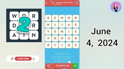 WordBrain 2 Middle Ages Event Day 23 June 4, 2024 Solution