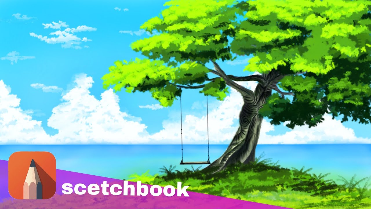 How to draw beautiful Anime landscape painting | DrawinG | made by GetPaint  - YouTube
