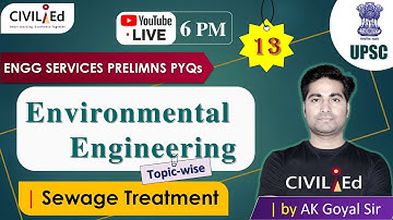 #13 Sewage Treatment | Environmental Engg ESE PYQs | Civil Engineering by Ankit Goyal Sir| StudiCliQ
