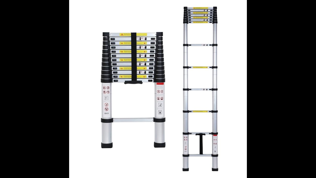 Wall Supported Aluminium Telescopic Folding Ladder (6.2 m | 20.5 ft)
