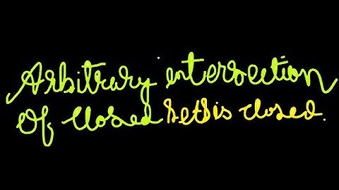 Metric Spaces: The Arbitrary Intersection Of Closed Set Is Closed | Jak Higher Mathematics