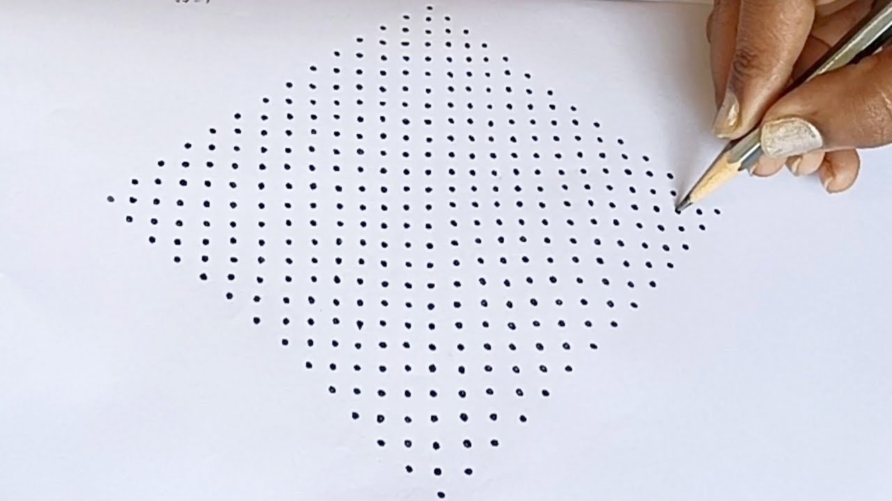 27*1 dots simple rangoli design | easy chukkalaa mugguluuu | easy rangoli design 