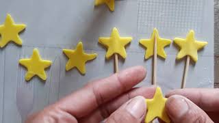 how to make star topper for cream cake || fondant star topper