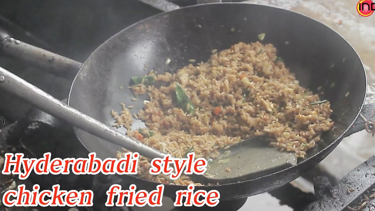How to make Hyderabadi style chicken fried rice...fried rice preparation|| Indian Street Food | Street Food Mania