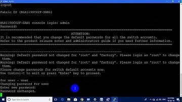 Brocade switch initial configuration setup