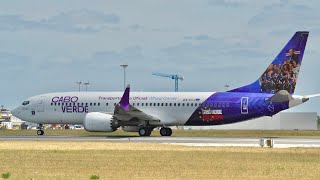 Cabo Verde Boeing 737MAX8 (D4-CCJ) "Na Copa" Livery Takeoff to Boston for the World Cup 2026