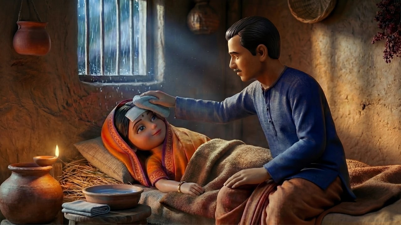 When She Falls Ill, He Takes Care | Miniature Village Life