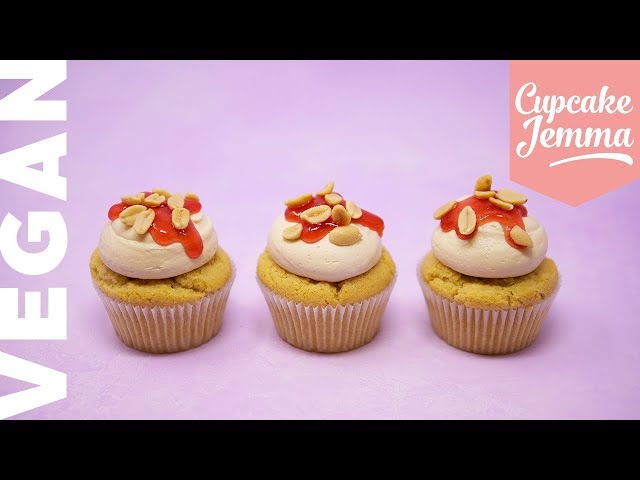 *VEGAN* Peanut Butter and Jam Cupcakes! | Cupcake Jemma