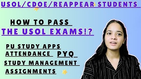 HOW TO PASS USOL /CDOE EXAMS❗ PU STUDY MATERIAL|PCP CLASSES||#usol#cdoe #studymaterial#puchd#exams