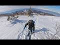 根子岳の北西斜面を山スキー