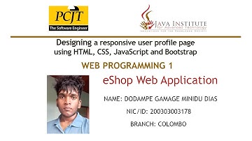 Designing a responsive user profile page using HTML, CSS, Bootstrap, JavaScript - Web Programming 1