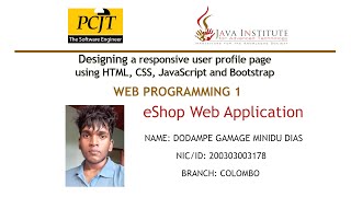 Designing a responsive user profile page using HTML, CSS, Bootstrap, JavaScript - Web Programming 1