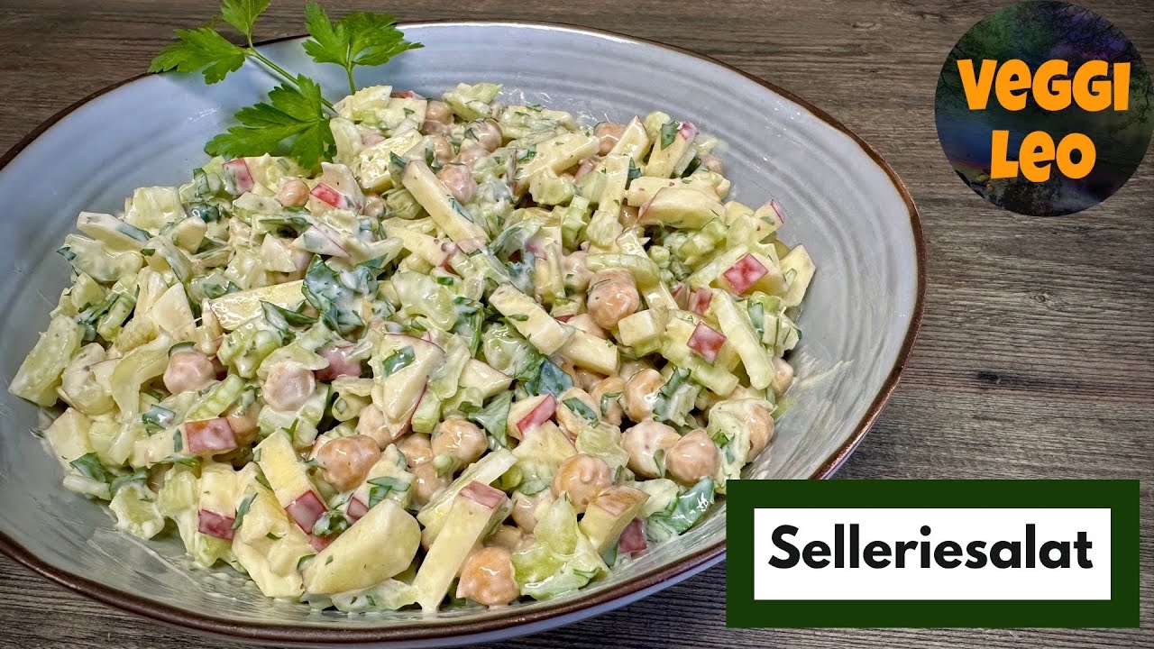 Selleriesalat mit Apfel und Kichererbsen - lecker | sättigend