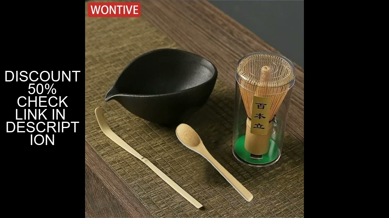 3/4pcs Handmade Home Easy Clean Matcha Tea Set Tool Stand Kit Bowl Whisk Scoop Gift Ceremony Traditi